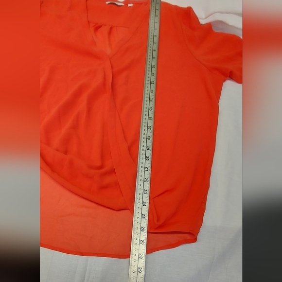 🐱 Reitmans XXL Sheer Draped Blouse Orange - Picture 5 of 8